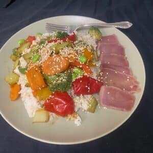 Veggie Stir-fry with Tuna, Frozen